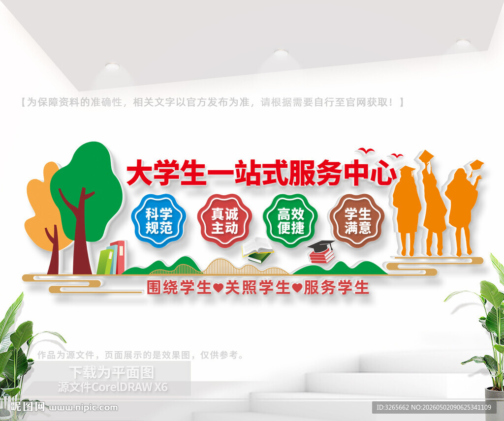 大学生一站式服务中心文化墙