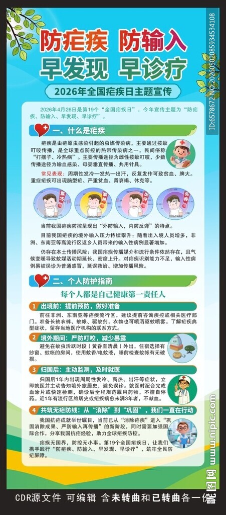 预防疟疾展架