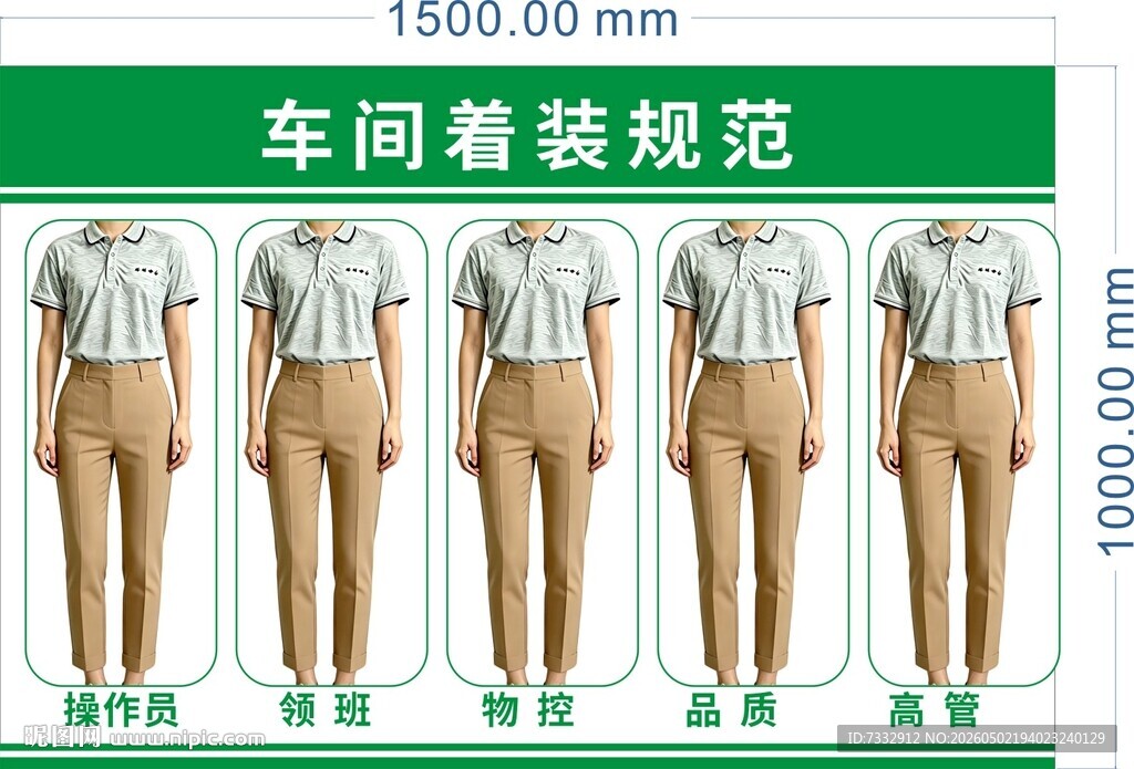 车间着装规范展示图