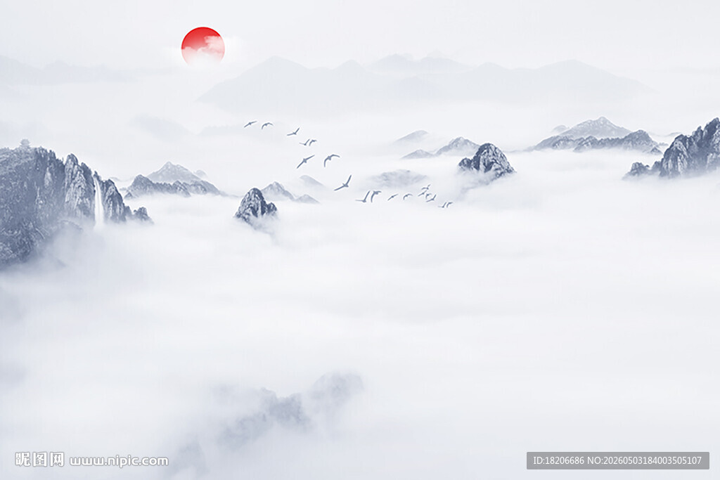 远山禅意山水