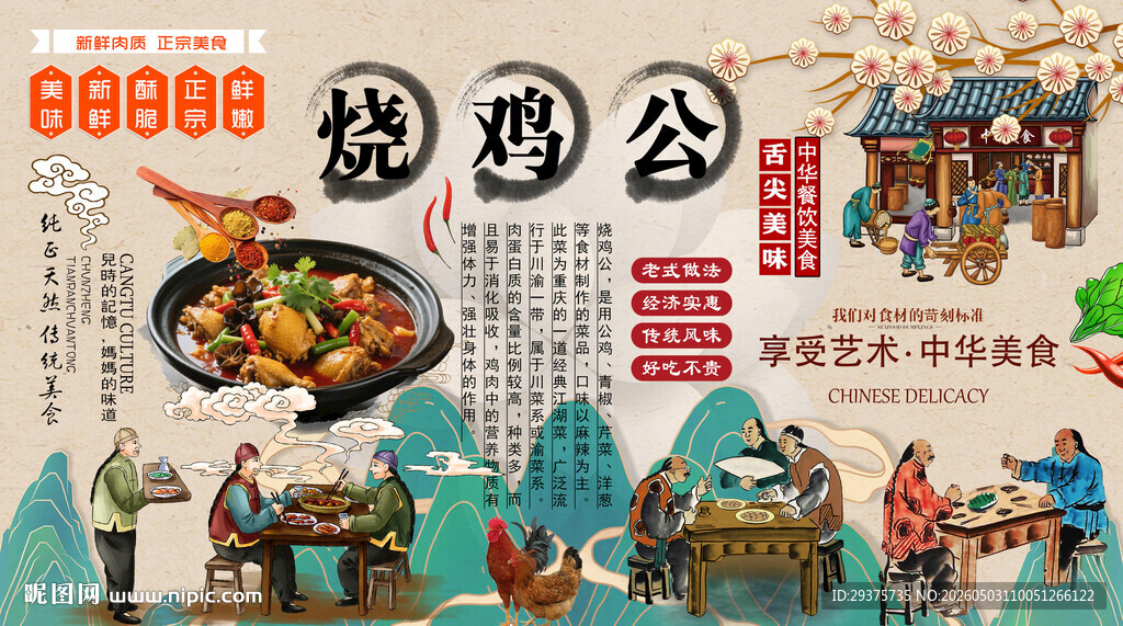 烧鸡公背景墙