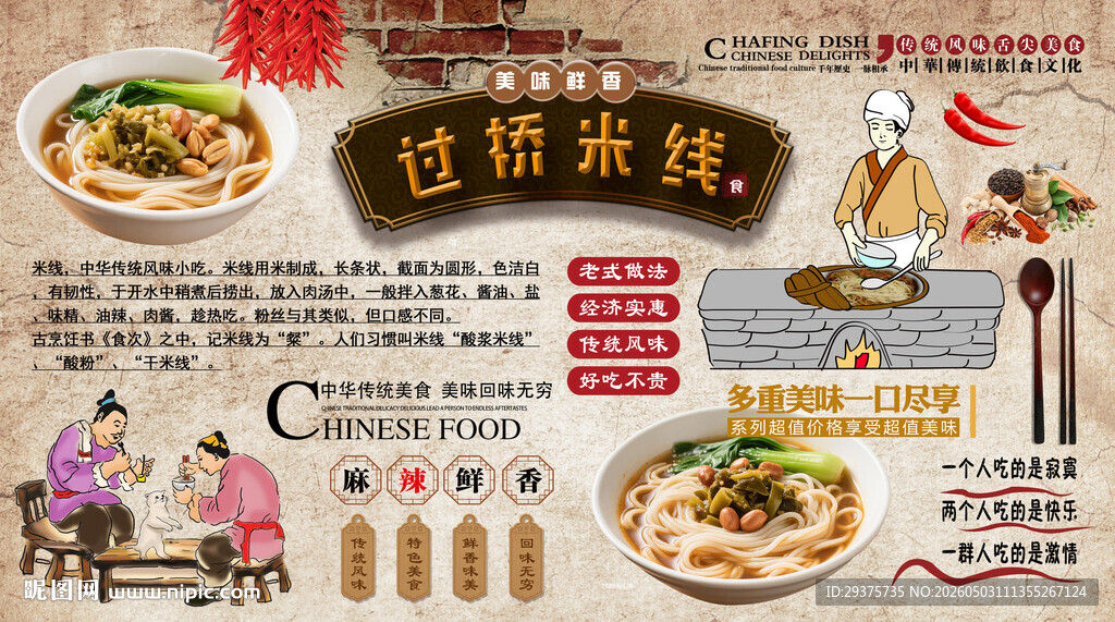 过桥米线背景墙