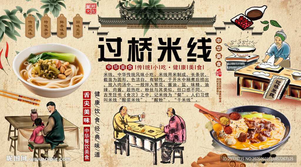 过桥米线背景墙