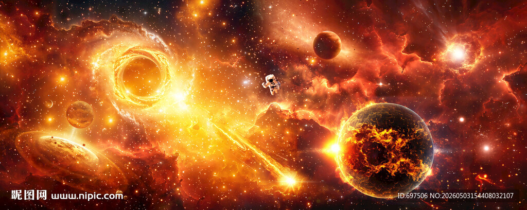 太阳系星球宇宙爆炸漩涡星云背景