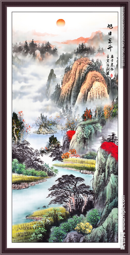 竖幅玄关旭日东升