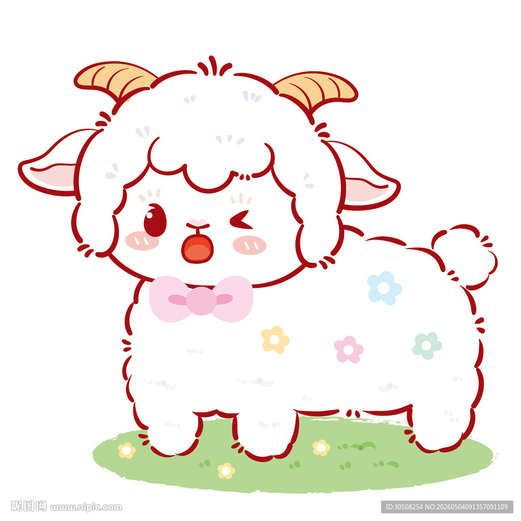 可爱小羊插画