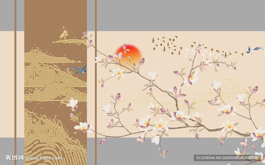 中式古风花鸟装饰画