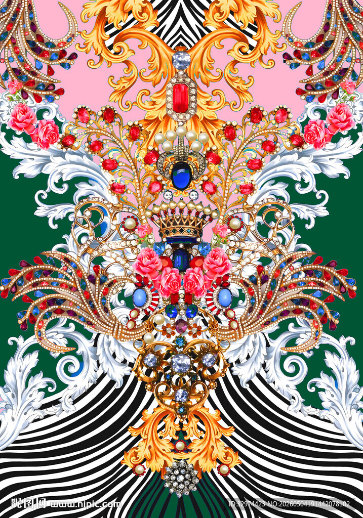 华丽民族风服饰图案设计