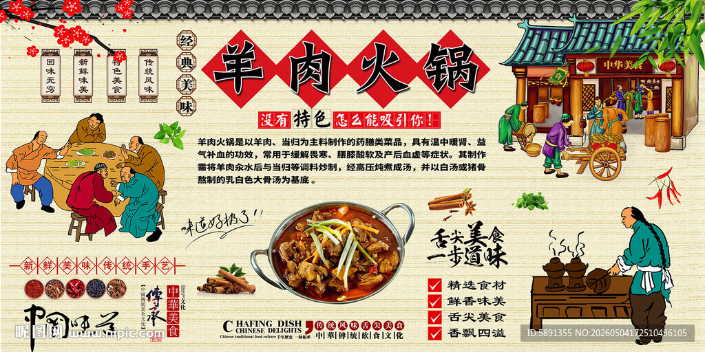 羊肉火锅背景墙
