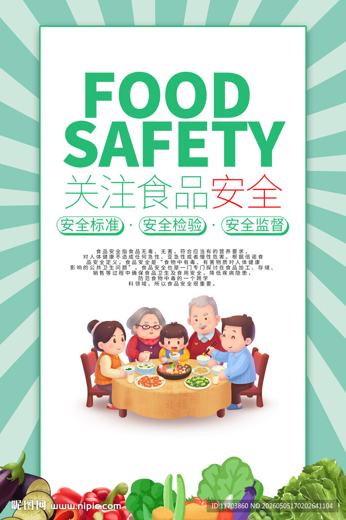 关注食品安全宣传海报