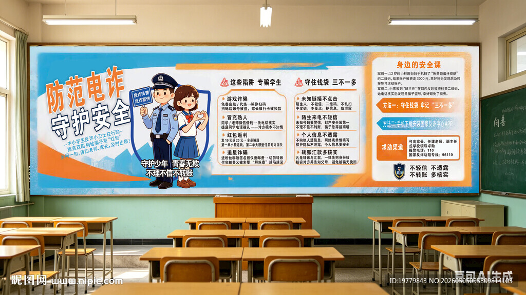中学预防电信诈骗海报