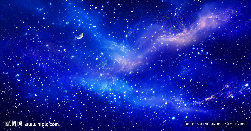 蓝色星空背景图