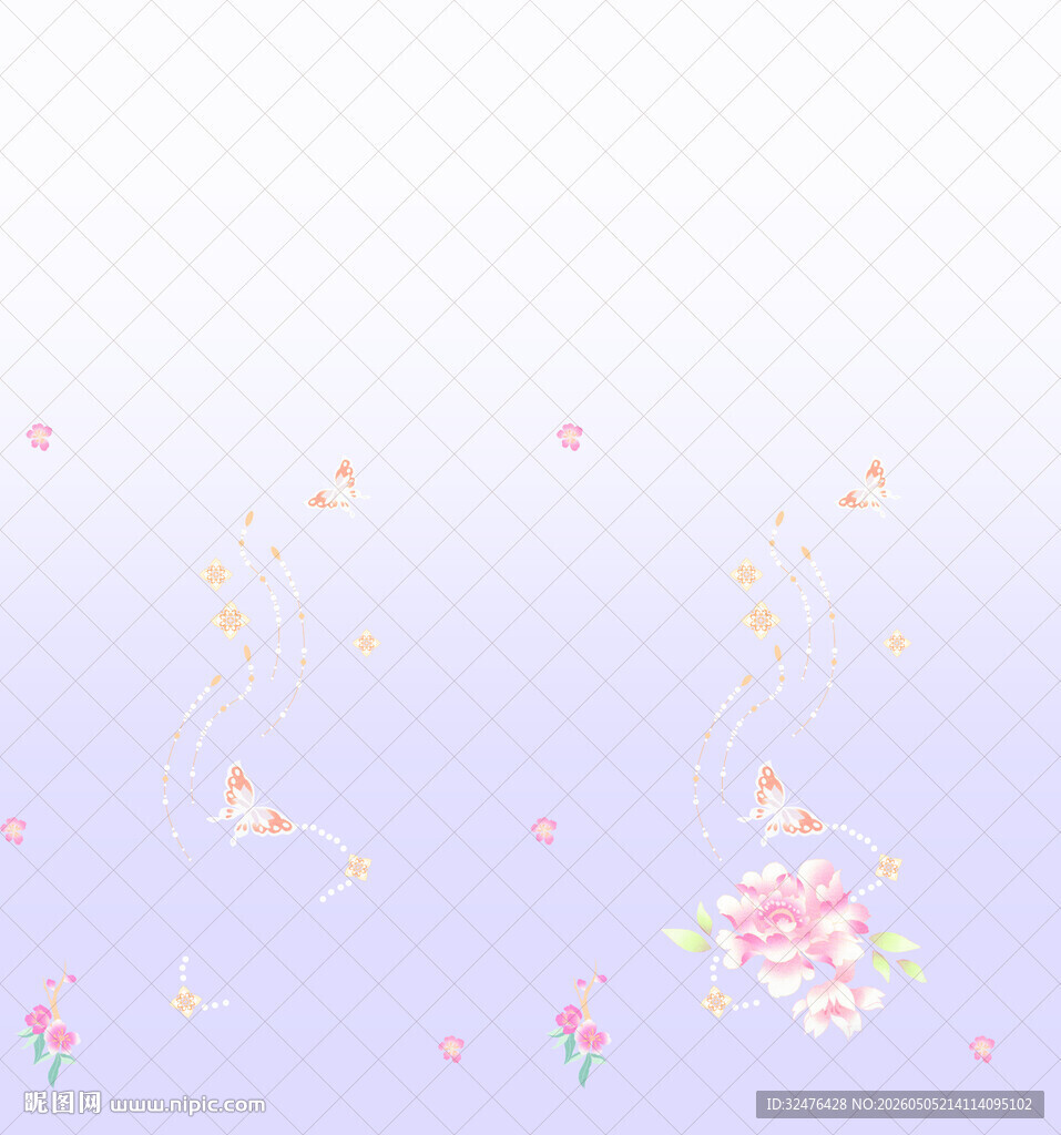 梦幻花卉渐变背景图