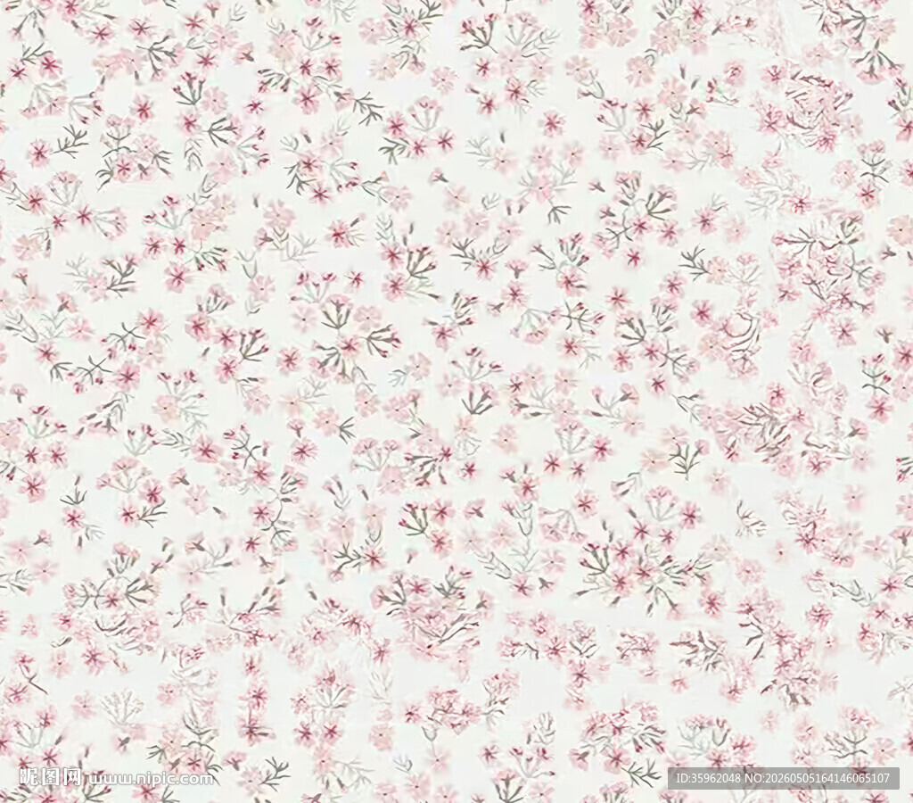 粉色碎花图案布料纹理