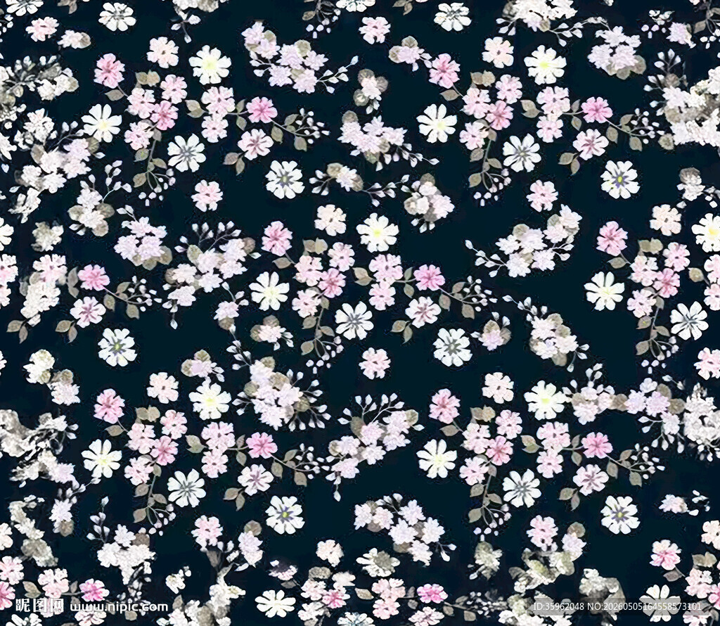 黑色底小碎花图案纹理