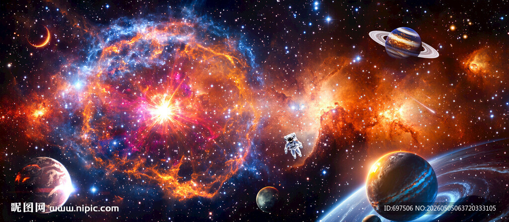宇宙大爆炸太空星球银河星空背景