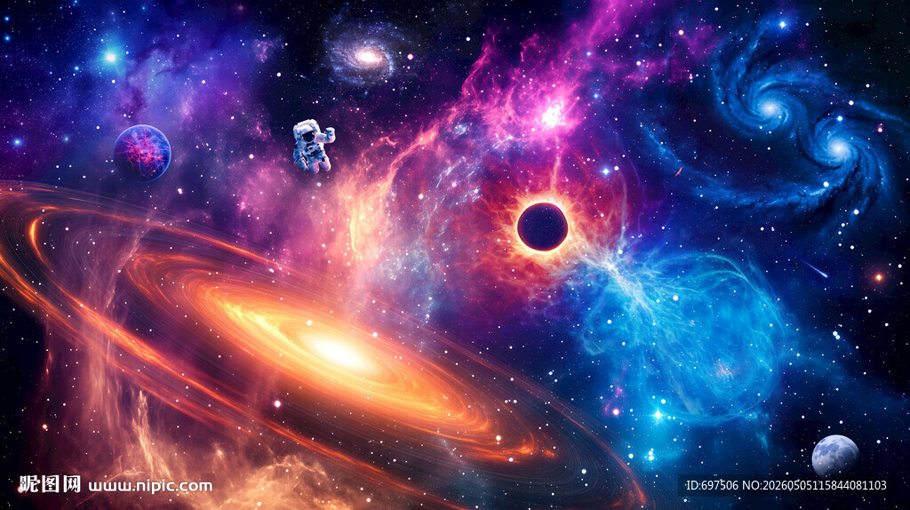 浩瀚宇宙黑洞外太空漩涡星球背景