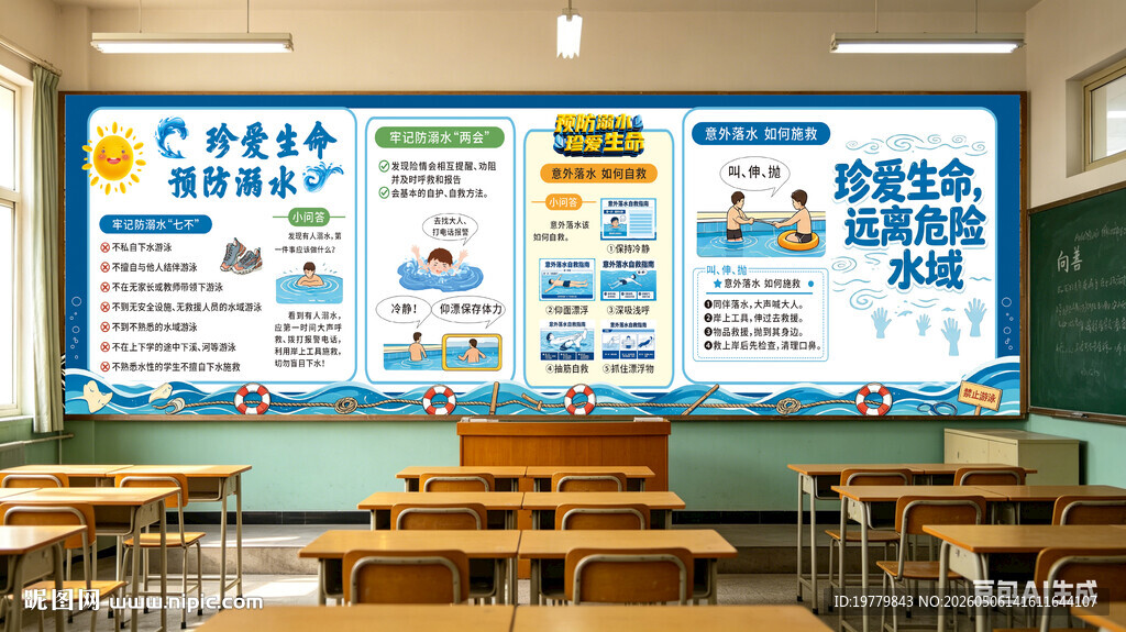 防溺水黑板报