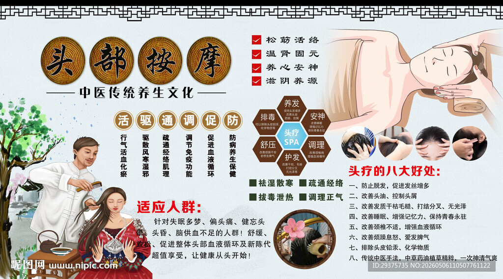 头疗养生背景墙