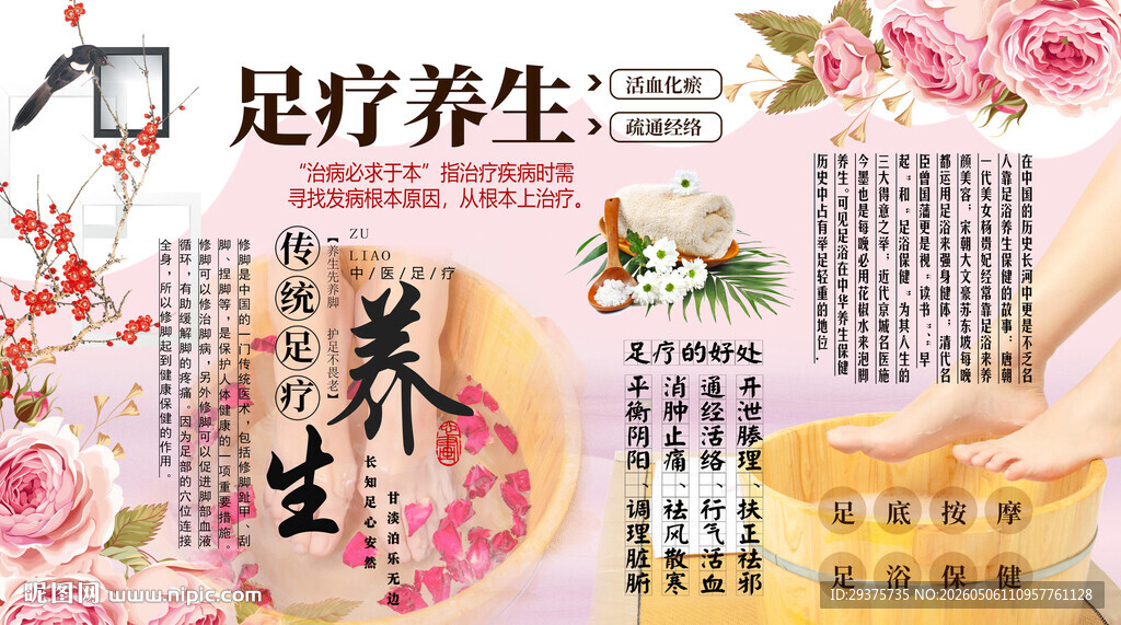 足疗养生背景墙