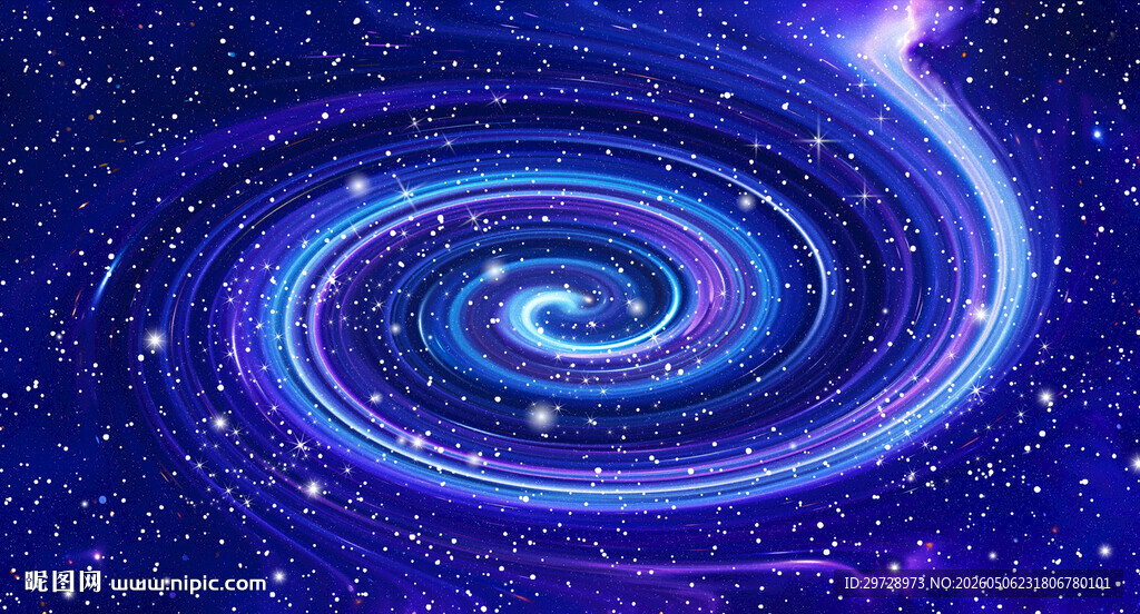 梦幻蓝色漩涡星空