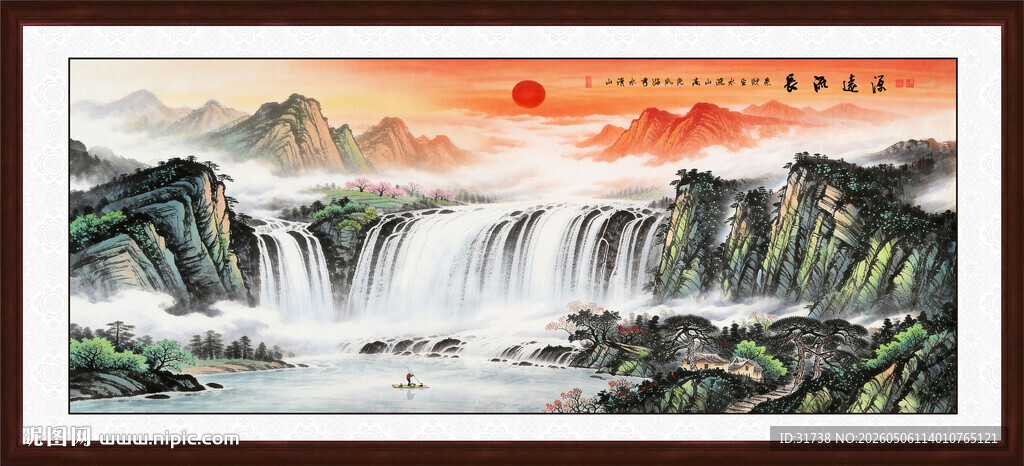 新中式山水画客厅装饰画