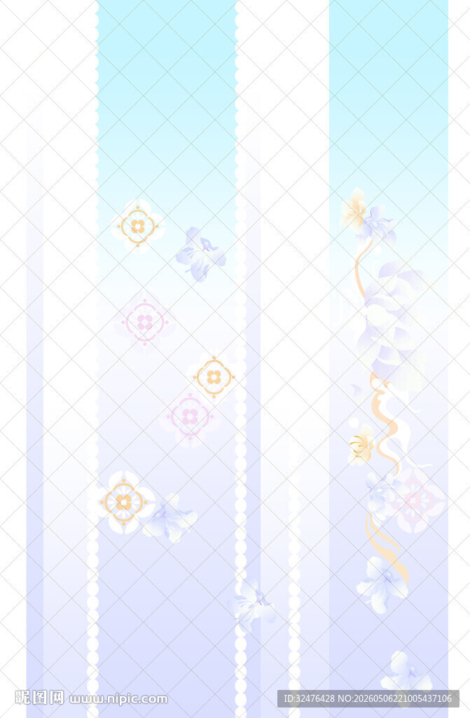 清新条纹花卉背景图