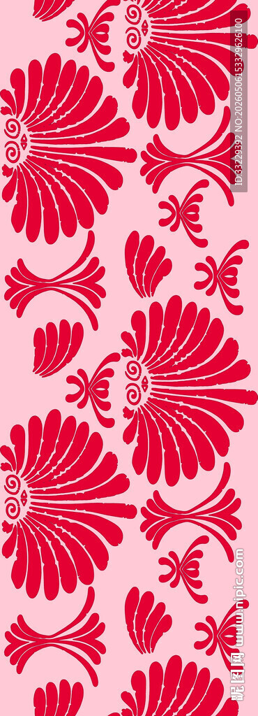 粉色底红色花卉图案背景