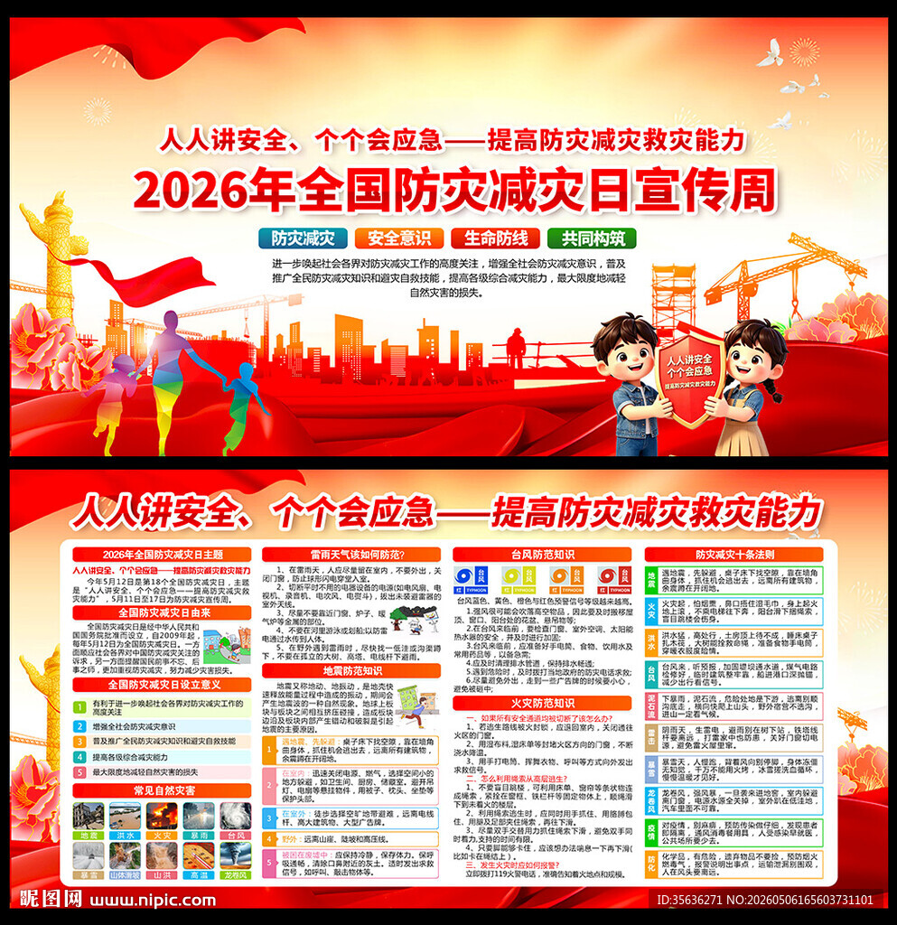 2026防灾减灾日展板