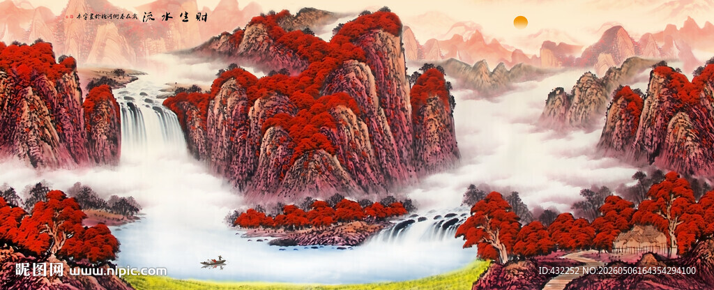 壮丽山水国画景观