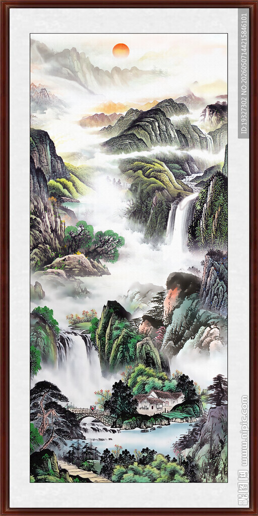紫气东来山水画