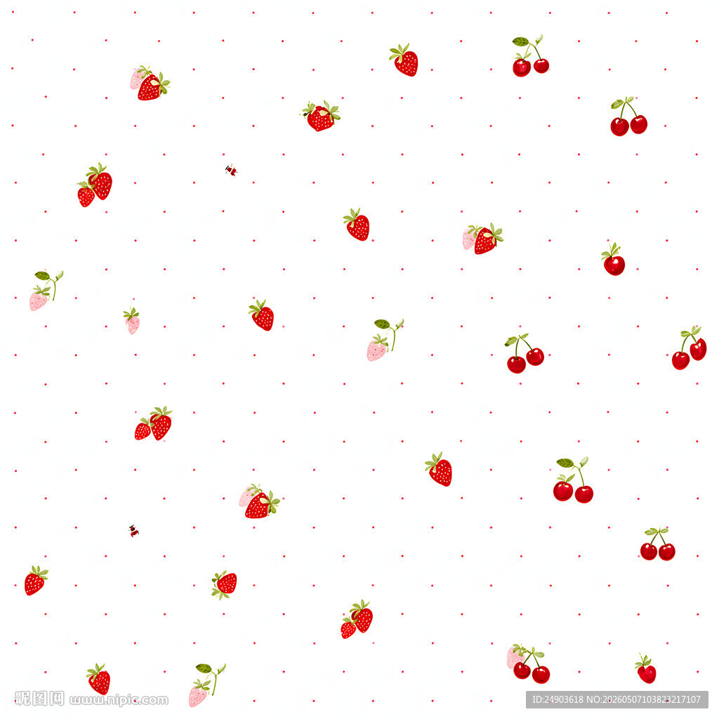 数码印花 樱桃草莓