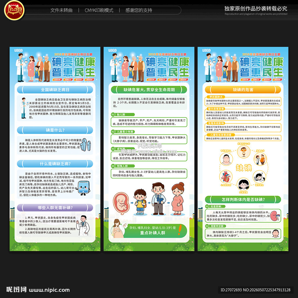 防治碘缺乏病日展架