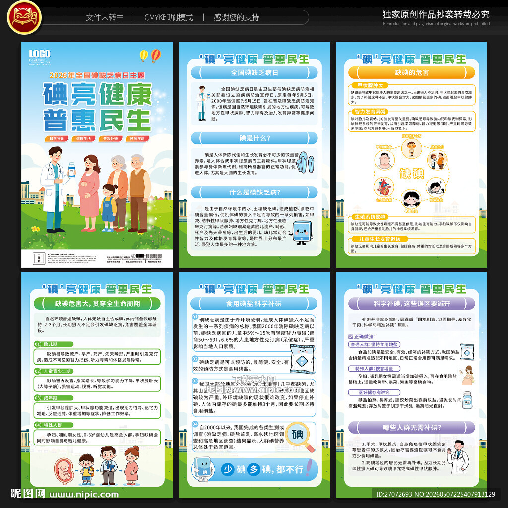 防治碘缺乏病日展板