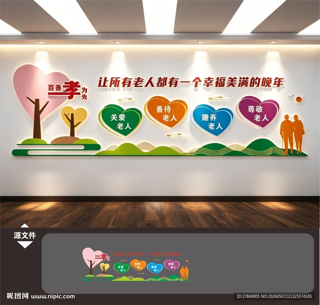 养老敬老医颐养康复中心文化墙