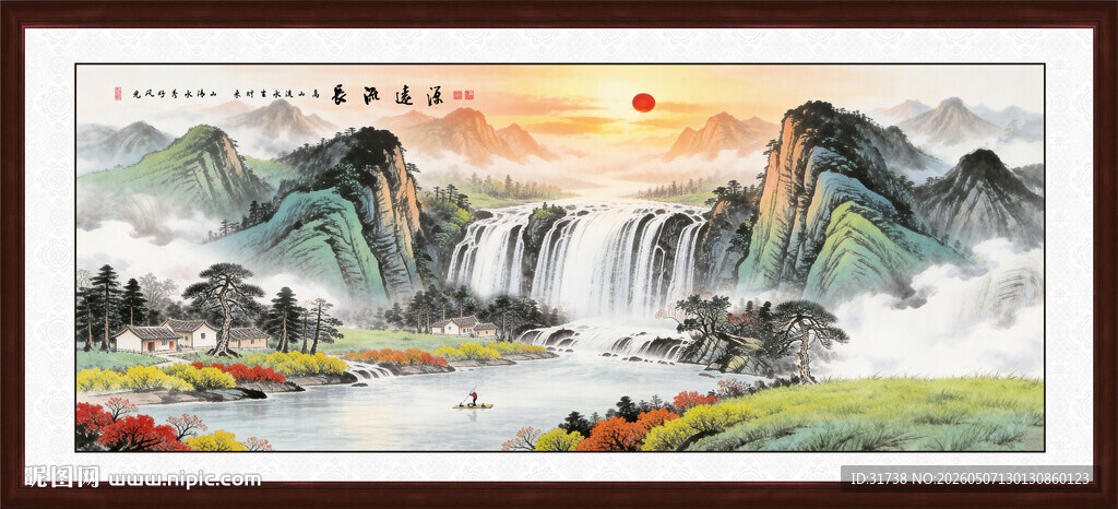 富山春居图挂画