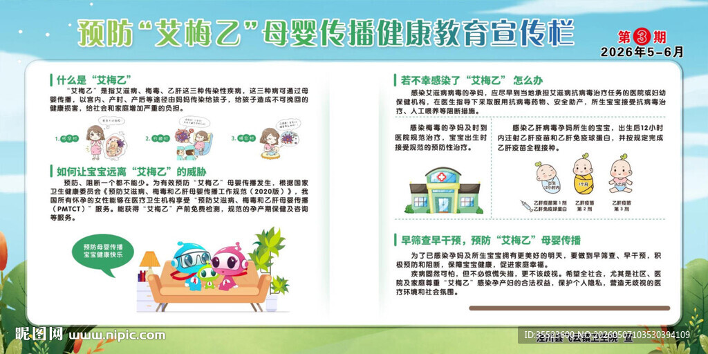 预防艾梅乙健康教育宣传栏