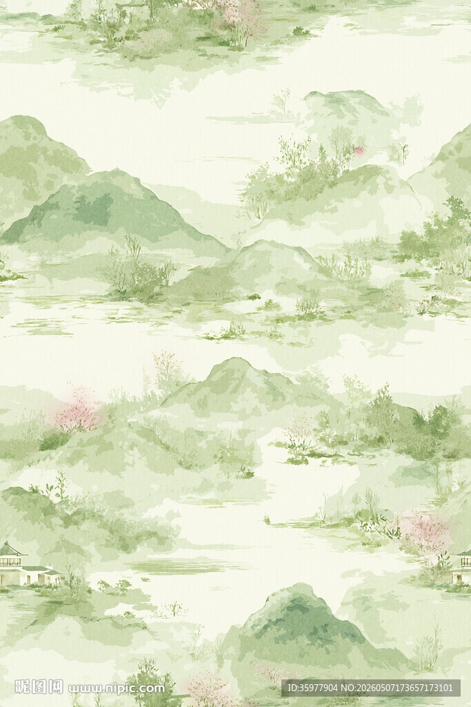 水墨青山图