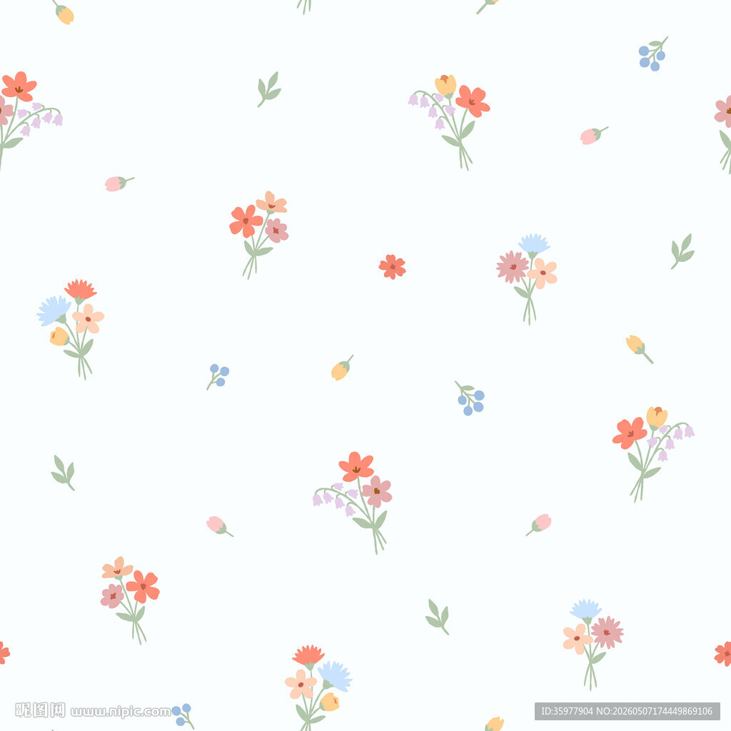 清新碎花图案背景图