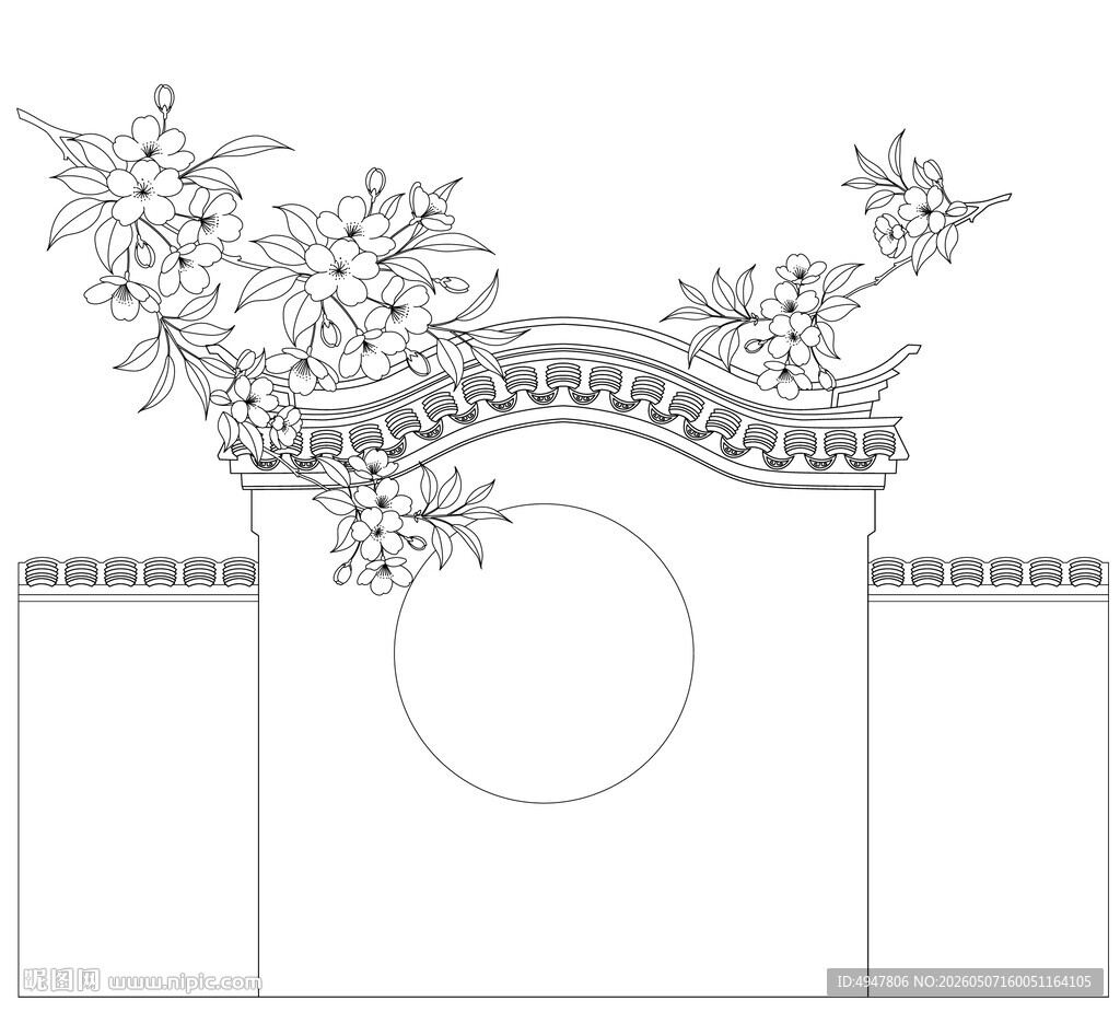 中式古典花纹装饰图案 矢量图