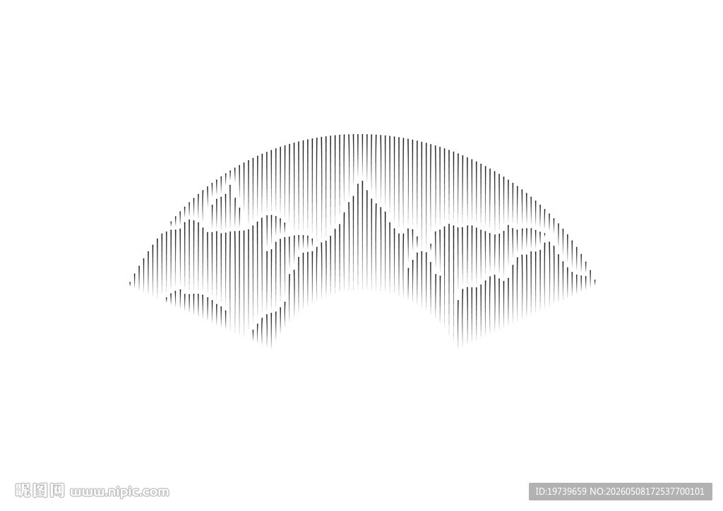 山峦剪影装饰图案弧形山水风景水