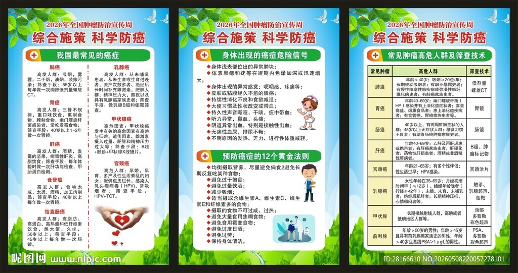 全国肿瘤防治宣传周展板