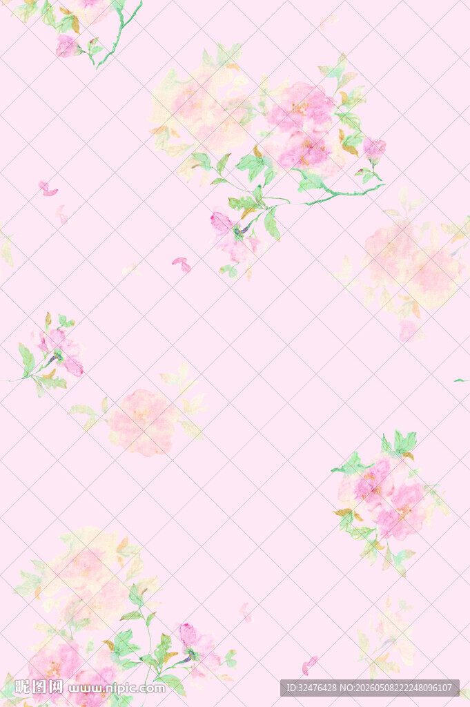 粉色花卉浪漫背景图案