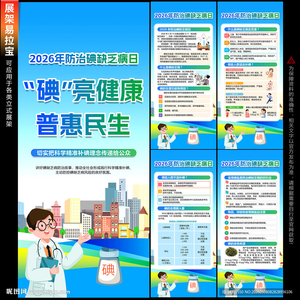 防治碘缺乏病日展架