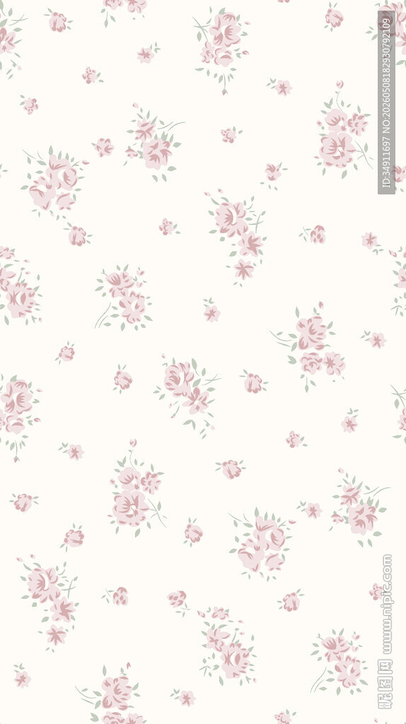 粉色碎花简约背景图案