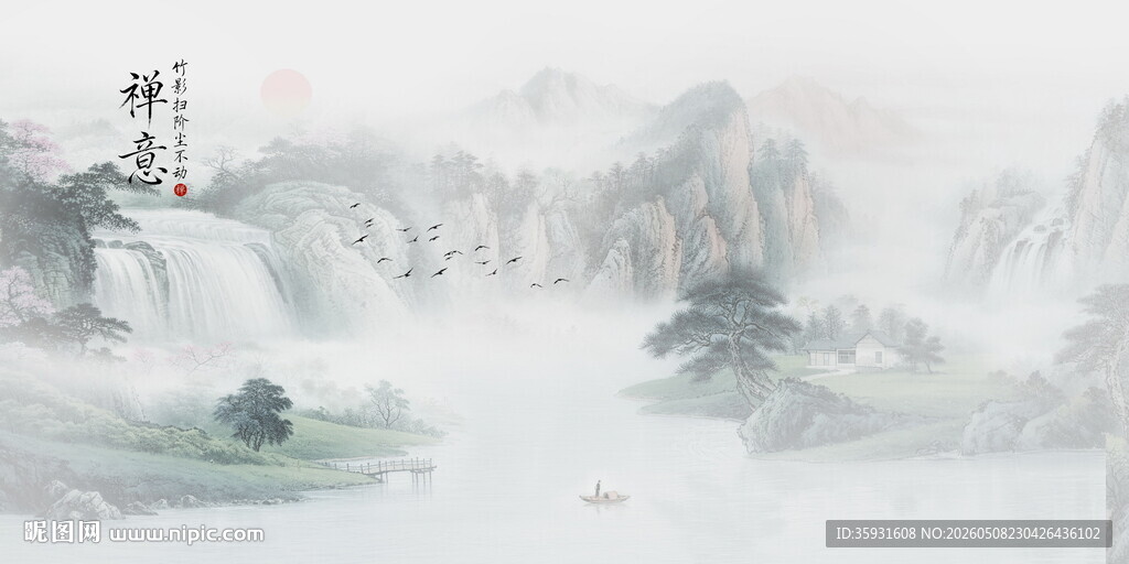 新中式客厅山水画