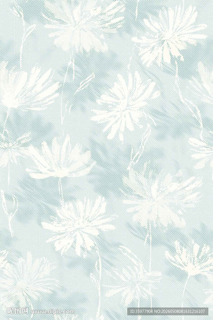 淡蓝花卉纹理背景图案