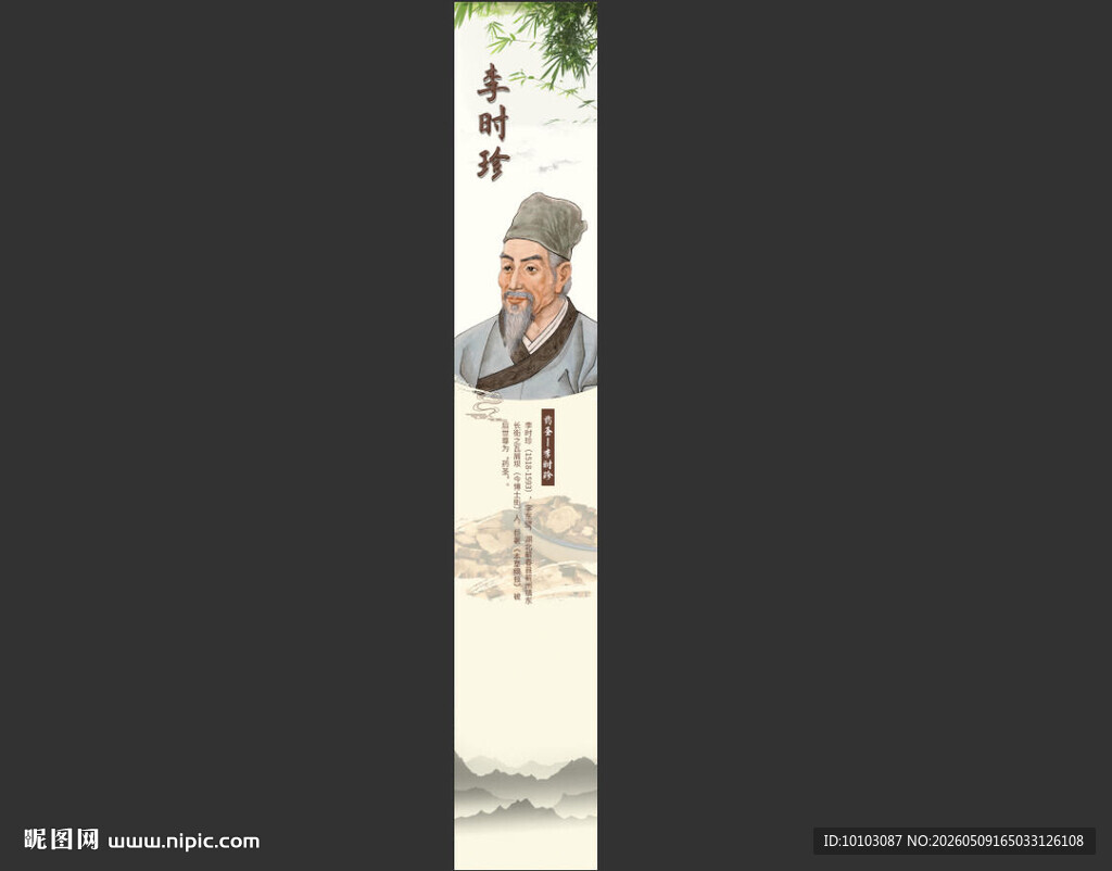 李时珍 古代人物画像书签