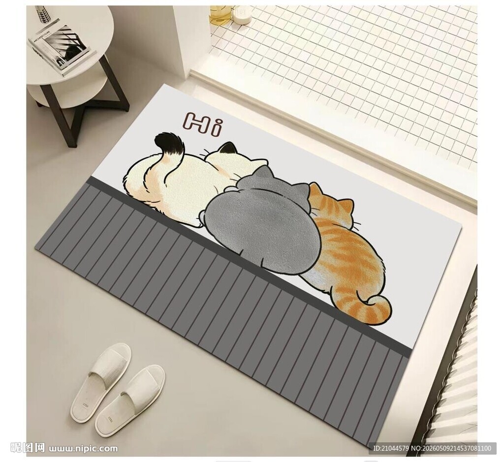卡通猫咪地垫