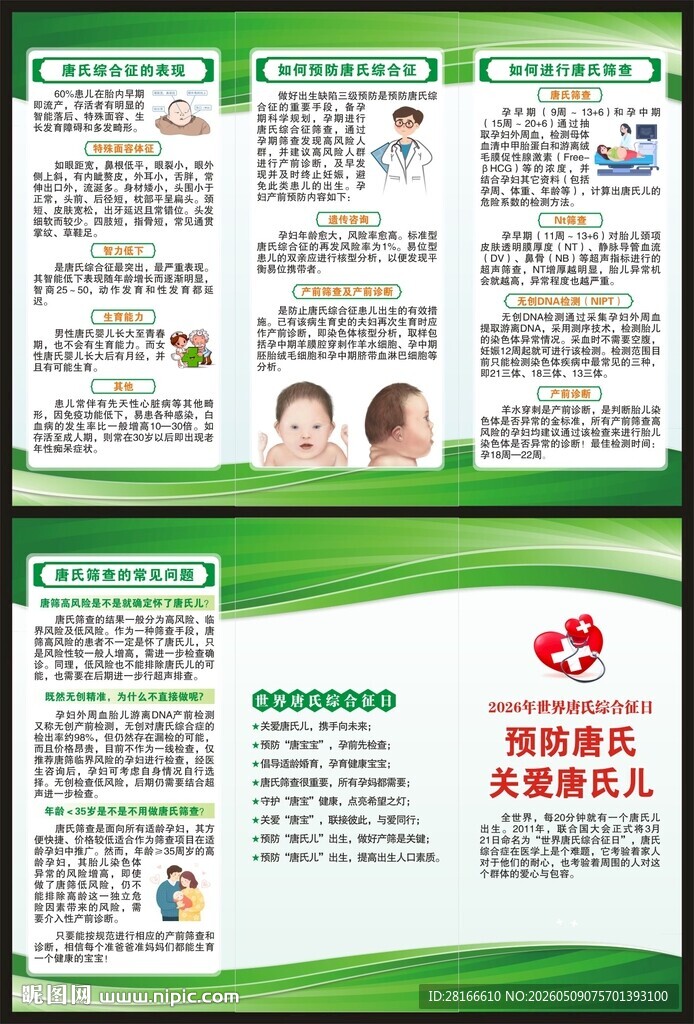 世界唐氏综合征日三折页